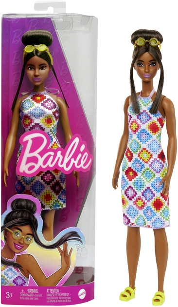 Lalka Barbie Fashionistas w kolorowej „szydełkowej” sukience (194735094035) - obraz 5