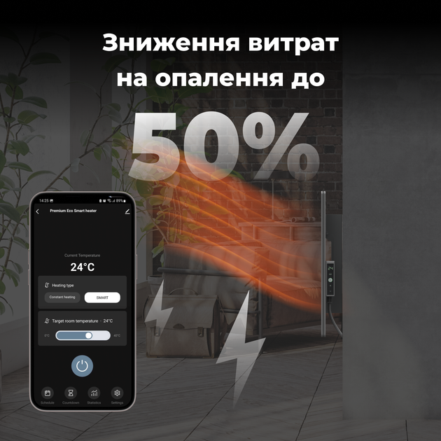 Конвектор AENO Premium Eco Smart GH5S LED Grey (AGH0005S) - изображение 9