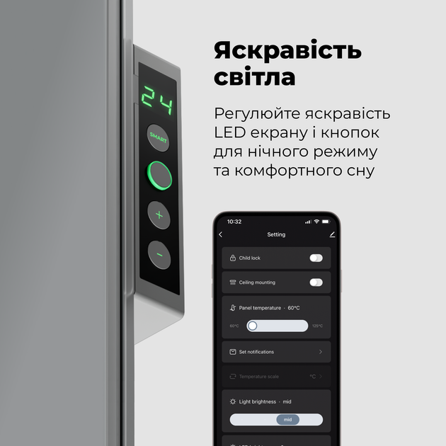 Конвектор AENO Premium Eco Smart GH5S LED Grey (AGH0005S) - изображение 12