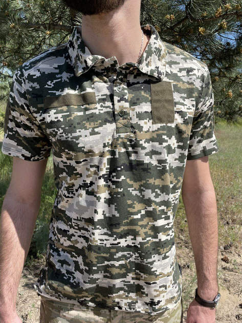Військова тактична футболка з коротким рукавом Поло 52 Піксель - зображення 1