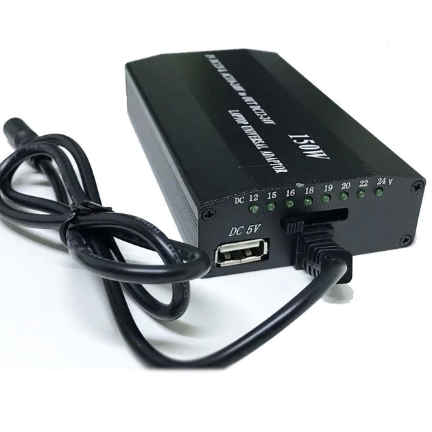 Универсальная блок питания Адаптер для ноутбука MY 150W зарядка от сети и прикуривателя 12-24В с разными разъемами - изображение 4