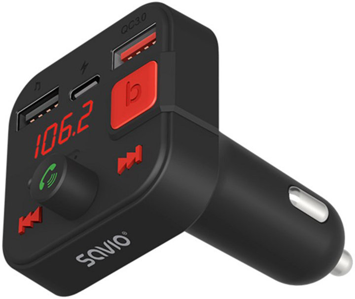 FM-transmiter Savio TR-15 z Bluetooth i ładowarką PD (5901986047889) - obraz 4