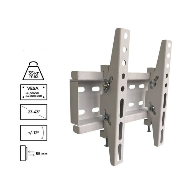 Крепление для телевизора CHARMOUNT TV02T White 23"-43" нагрузка до 35кг - изображение 6