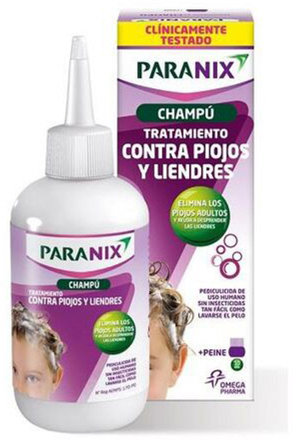 Шампунь проти вошей та гнид Perrigo Paranix Shampoo Treatment Against Lice and Nits 200 мл Comb (8470001664877) - зображення 1