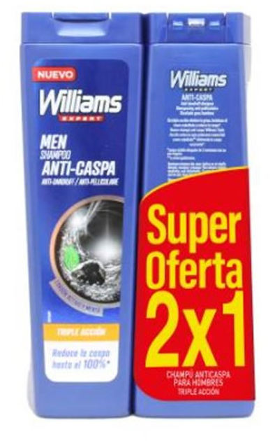 Szampon przeciwłupieżowy Williams Expert Anti-Dandruff Shampoo 2x250 ml (8437014661705) - obraz 1