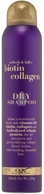 Szampon do oczyszczania włosów Ogx Biotin y Collagen Dry Shampoo 165 ml (22796671615) - obraz 1