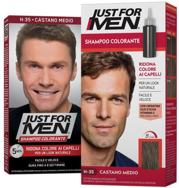 Szampon do koloryzacji włosów Just For Men Natural Black Shampoo Colouring Shampoo 30 ml (8413853404024) - obraz 1