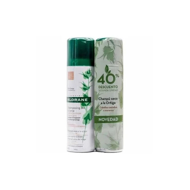 Шампунь Klorane Oily Hair Dry Shampoo Brown Nettle 2x150 мл (3282779324564) - зображення 2