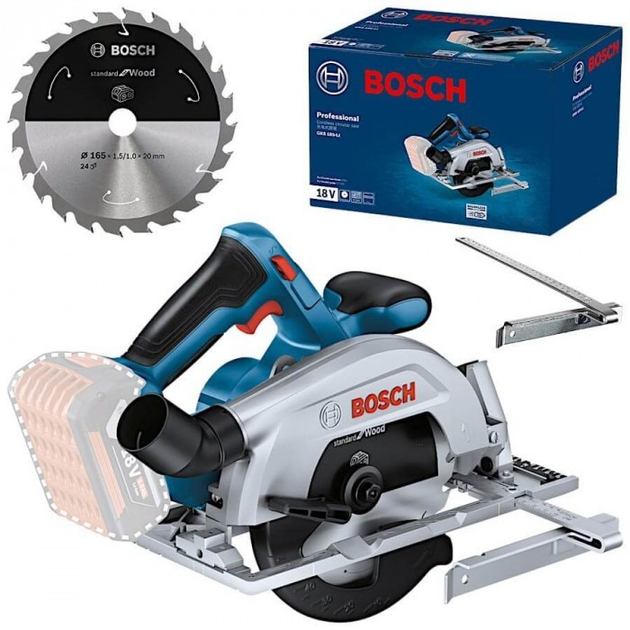 Аккумуляторная дисковая пила Bosch GKS 185-LI Solo, диск Standard for ...