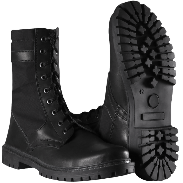 Берці польові зносостійкі черевики для силових структур KOMBAT 37 Чорний TR_377(37) - зображення 1