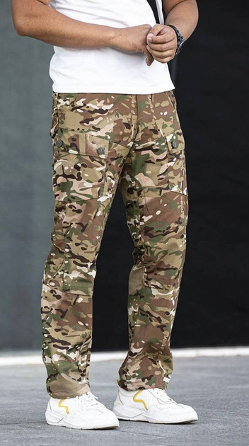 Тактичні штани мультикам з ґудзиками ЗСУ камуфляж 2XL - зображення 2