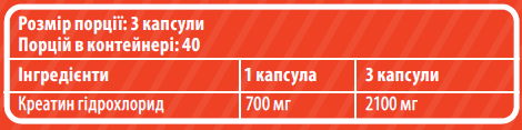 Креатин гидрохлорид Sporter Creatine HCL 2100 120 капсул (4820249720523) - Фото 2 Креатин гидрохлорид Sporter Creatine HCL 2100 120 капсул (4820249720523) - изображение 2