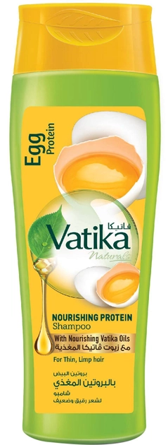 Акція на Шампунь Dabur Vatika для тонкого та ламкого волосся з протеїнами яєць 400 мл від Rozetka
