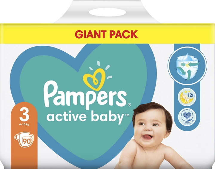 Підгузки Pampers Active Baby Розмір 3 (Midi) 6-10 кг 90 шт (8001090949455) - зображення 2