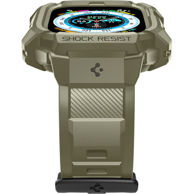 Чехол + ремешок для Apple Watch Spigen Rugged Case + Band for Watch 49 Ultra, Vintage Khaki (ACS05915) - Фото 6 Чехол + ремешок для Apple Watch Spigen Rugged Case + Band for Watch 49 Ultra, Vintage Khaki (ACS05915) - изображение 6
