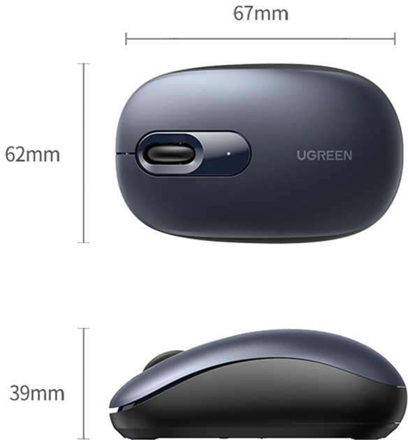 Мышь UGREEN MU105 Portable Wireless Deep Blue (90550) - изображение 4