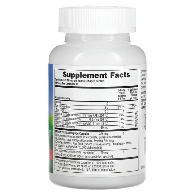Рыбий жир для детей, DHA for Kids, Nature's Plus, Animal Parade, вишневый вкус, 90 жевательных конфет (NAP-29999) - изображение 2