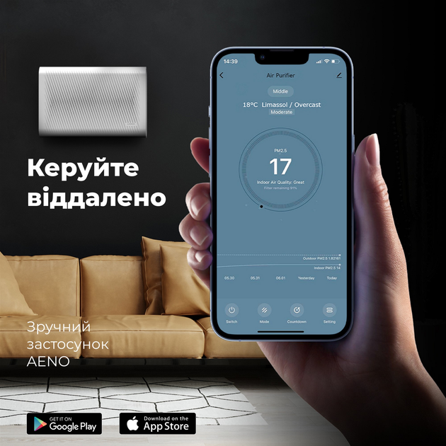 Очиститель воздуха AENO AP2S (AAP0002S) + Фильтр для очистителя воздуха AENO AAPF2 (комплект) - изображение 19