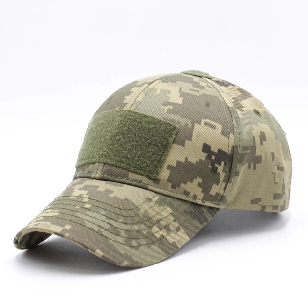 Тактична Бейсболка під шеврони, армійська кепка з липучками, бейсболка військова камуфляж піксель (L/57-58р) - зображення 1