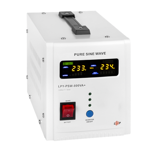 ДБЖ LogicPower LPY-PSW-800VA+ (560W) 5A/15A з правильною синусоїдою - зображення 3