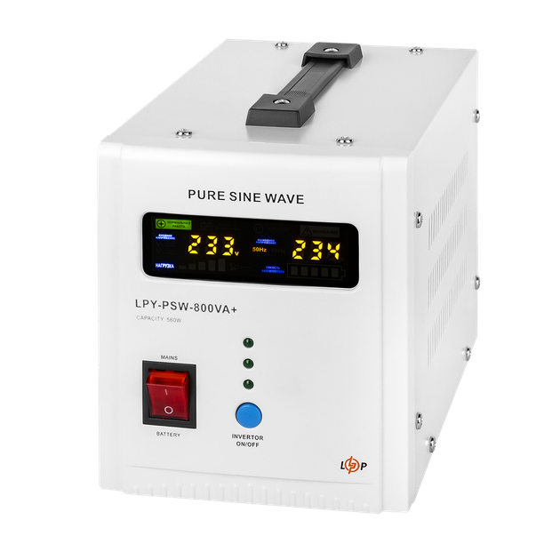 ДБЖ LogicPower LPY-PSW-800VA+ (560W) 5A/15A з правильною синусоїдою - зображення 4