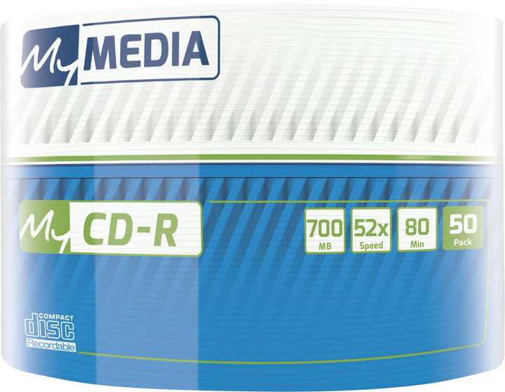 MyMedia CD-R 700MB 52X MATT SILVER Wrap 50 шт (23942692010) - зображення 2