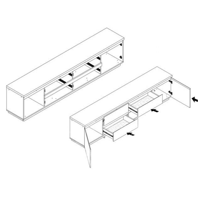 Тумба под телевизор Мия Світ меблів Бетон темный/Нимфея Альба (ДСП ...