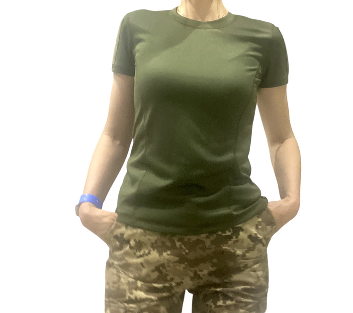 Женская футболка тактическая военная XL олива - изображение 1