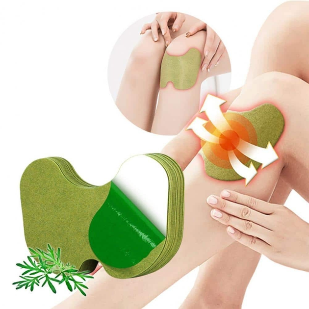 Пластырь тканевый для снятия боли в коленях и суставах зеленый с экстрактом полыни 10 шт - изображение 1