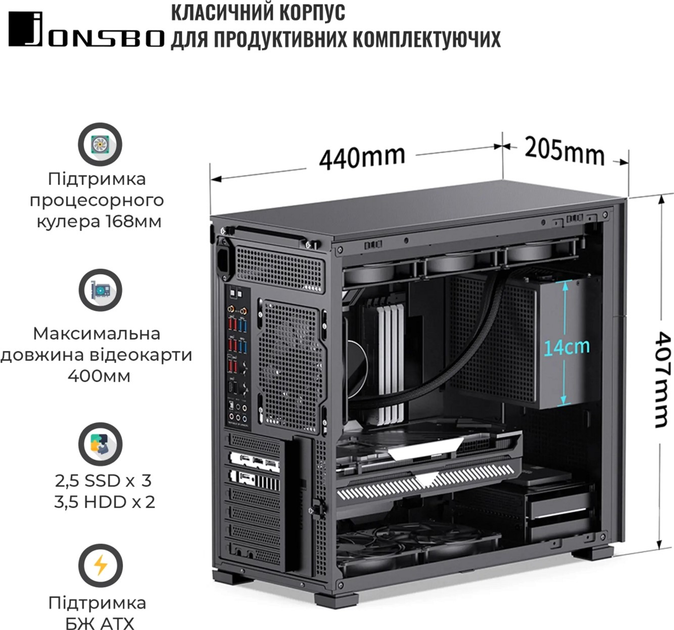 Корпус Jonsbo D41 MESH Black – фото, відгуки, характеристики в інтернет ...