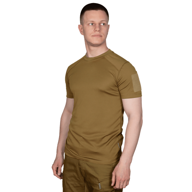 Футболка мужская тактическая полевая повседневная футболка для спецсужб (L) Койот (OPT-6561) - изображение 2