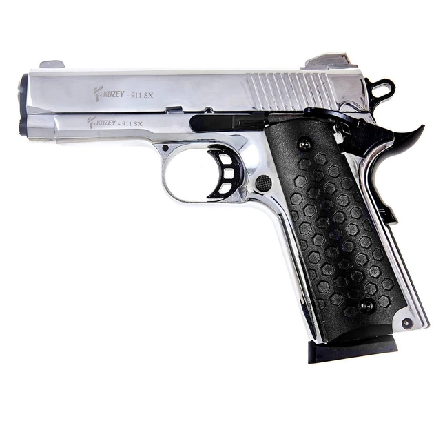 Стартовий пістолет Kuzey 911 SX#1 Matte Chrome Plating/Black Grips - зображення 1