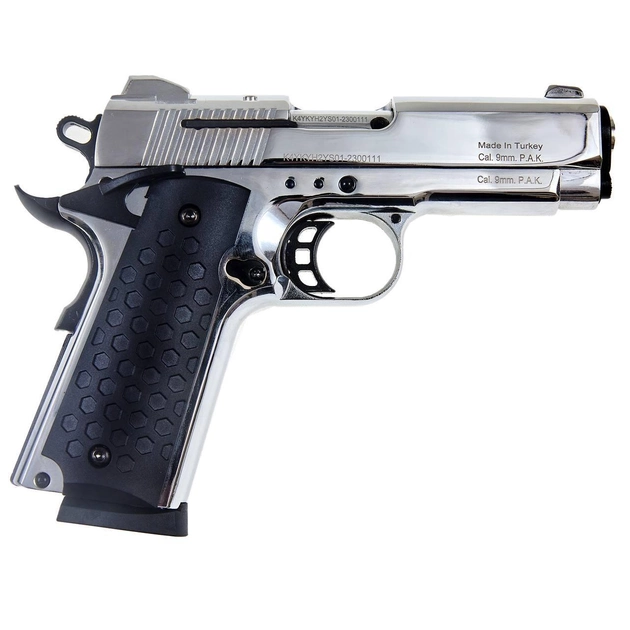 Стартовий пістолет Kuzey 911 SX#1 Matte Chrome Plating/Black Grips - зображення 2