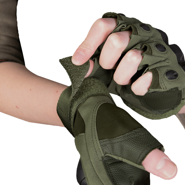 Перчатки тактические полевые универсальные рукавицы для охотников и силовых структур L Олива (OPT-5151) - изображение 2