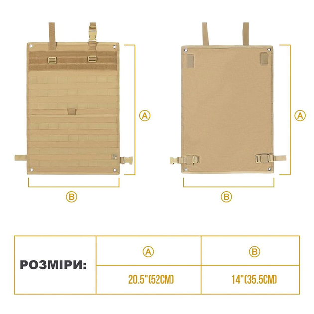 Панель-органайзер OneTigris Seatback MOLLE на автомобільне сидіння - зображення 2