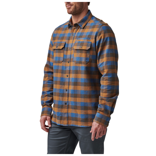 Рубашка тактическая 5.11 Tactical Lester Long Sleeve Shirt Cobalt Blue Plaid XL (72532-044) - изображение 1