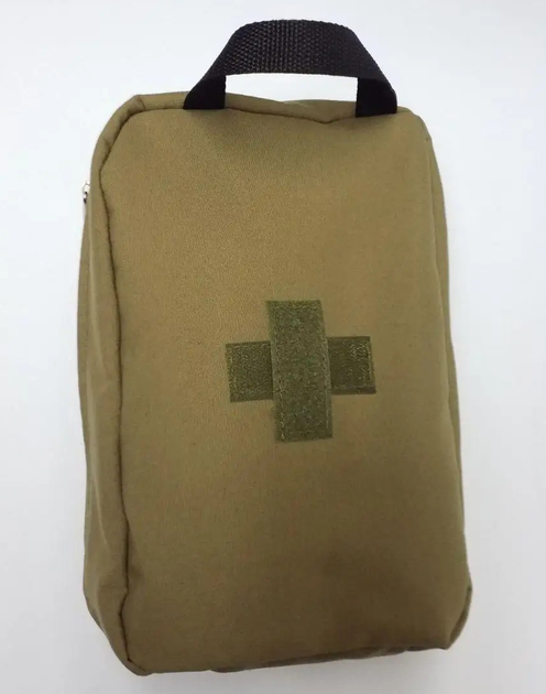 Аптечка тактическая MOLLE 2 кармана + отделения резинки 15W9.2ТТ универсальная Койот - изображение 1