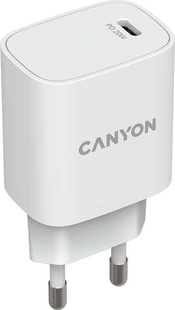 Зарядний пристрій Canyon H-20-02 USB PD Type-C White (CNE-CHA20W02) - зображення 1
