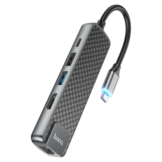 Мультиадаптер хаб Hoco HB23 5в1 Type-C to USB 3.0 (F)/ USB 2.0 (F ...