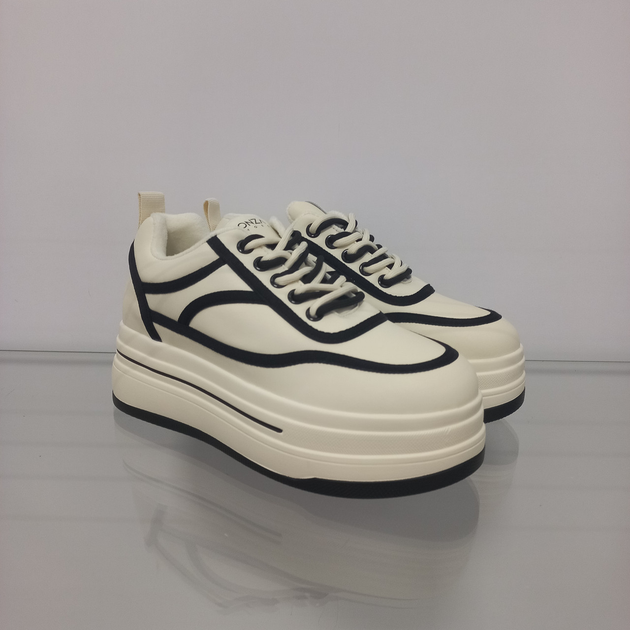 Кроссовки кожаные утепленные на платформе Lonza 18-17 38 молочные с ...