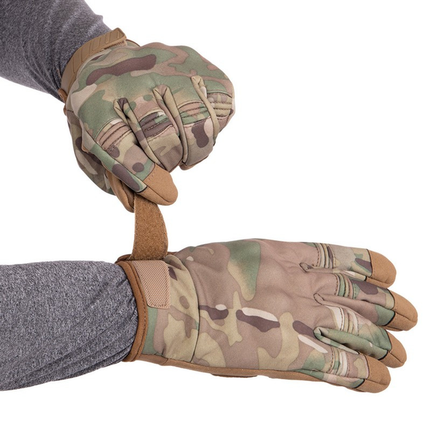 Перчатки тактические с закрытыми пальцами Zelart Military Rangers 9878 XL Camouflage Multicam - изображение 2