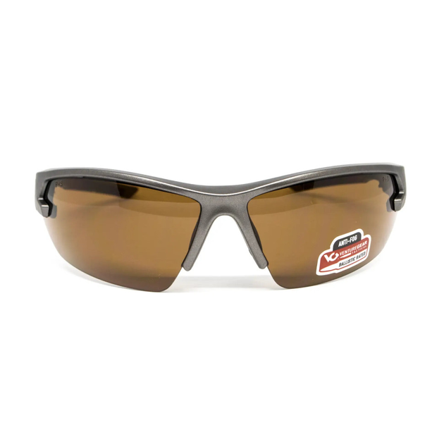 Захисні окуляри Venture Gear Tactical Semtex 2.0 Gun Metal (bronze) Anti-Fog, коричневі в кольоровому оправі "темний металік" - зображення 1