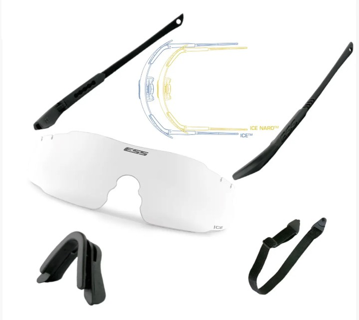 Балістичні окуляри ESS ICE NARO Clear Lens One Kit + Strap - зображення 1