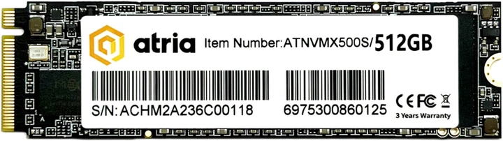 SSD диск ATRIA X500S 512GB M.2 2280 NVMe PCIe 3.0 x4 3D NAND (TLC