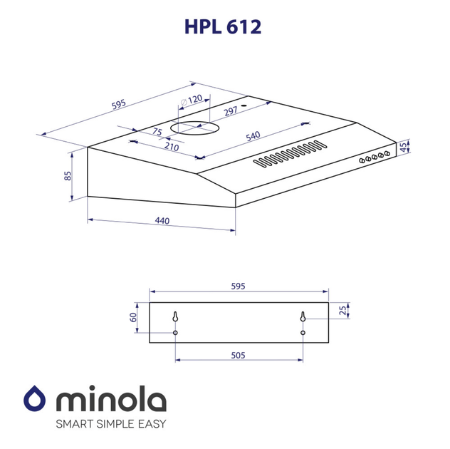 Вытяжка плоская Minola HPL 612 BRу - изображение 10