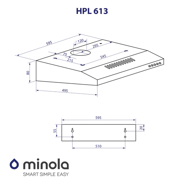 Плоская вытяжка Minola HPL 613 I - изображение 11