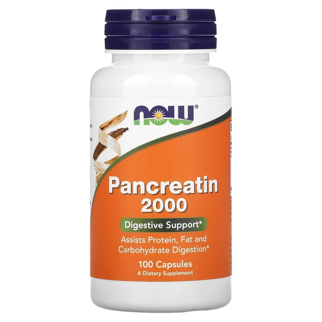 Панкреатин, Pancreatin, Now Foods, 10X 200 мг, 100 капсул, (NOW-02945) - изображение 1