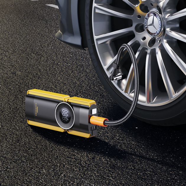 Автомобільний пусковий пристрій REMAX RPP-510 Engine Series Portable Multifunctionall Car Jump Starter & Air Pump 8000mAh жовтий - зображення 6