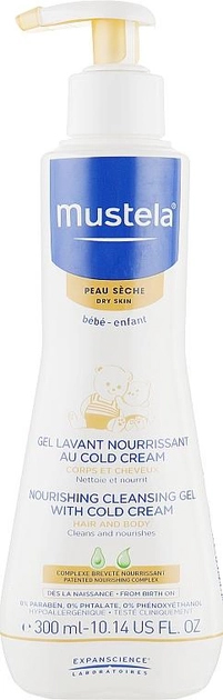 Żel pod prysznic Mustela Nourishing Cleansing Gel With Cold Cream 300 ml (3504105036089) - obraz 1