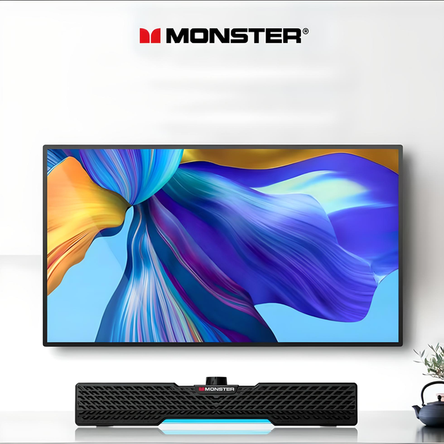 Портативная беспроводная колонка MONSTER GAME AIRMARS G02MK II, Bluetooth, с RGB подсветкой, 1200 mAh, black - Фото 6 Портативная беспроводная колонка MONSTER GAME AIRMARS G02MK II, Bluetooth, с RGB подсветкой, 1200 mAh, black - изображение 6